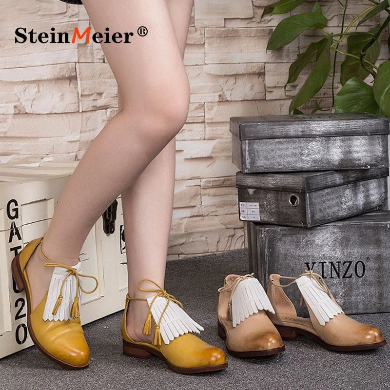 Sandalias planas de piel auténtica para mujer, zapatos oxford vintage, color 2022|sandal sandalsleather flat sandals - AliExpress