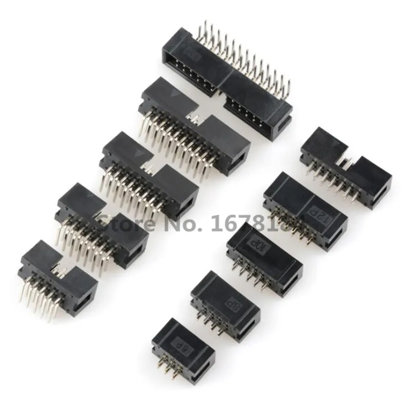 10 шт. DC3 6 8 14P 16P 20P 26P 30P 34P 40P 50P 2 54 мм гнездо разъема ISP мужской двойной интервал под