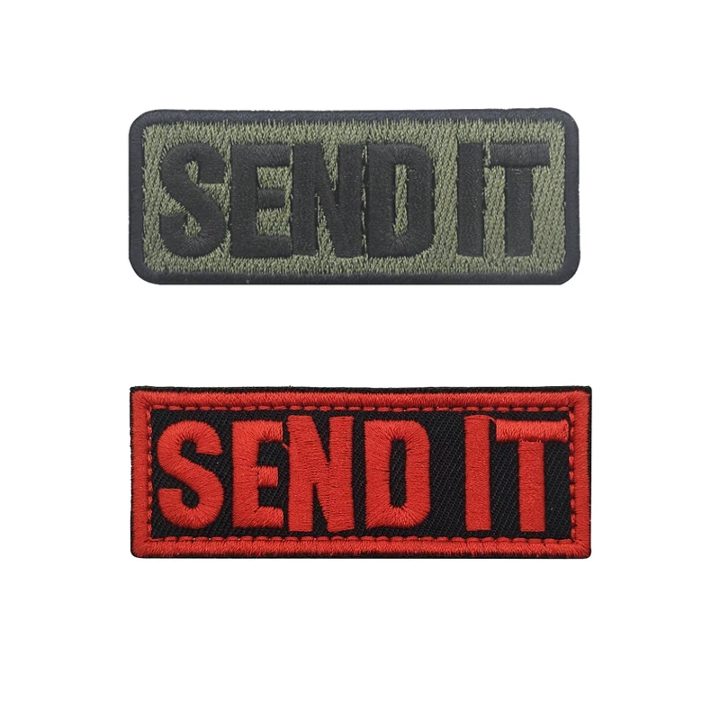 1pc 3D Embroidery New Best Selling English Armband Cloth Patch SEND IT Denim Jacket Clothes Backpack Hat Badge 7.5*3cm | Дом и сад