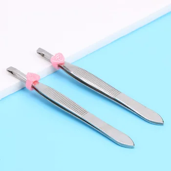 

Profession Eyebrow Tweezer Flat Slanted Steel Eye Brow Clips Hair Removal Tweezer Tool Eyebrow Pliers Women Makeup Tool