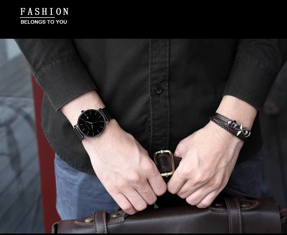 Японские кварцевые мужские часы, простой дизайн, Оригинальные Классические мужские часы с календарем, модные водонепроницаемые темно-синие наручные часы для отдыха