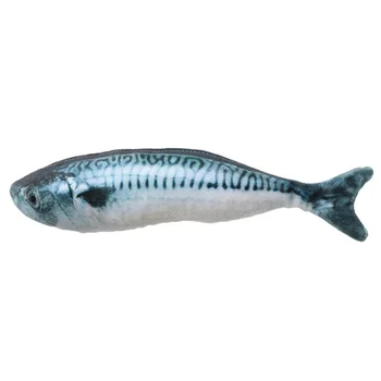 

New Interactive cat toy Cat Mint Play Fish Shape Plush Toys Coated with Catnip Grass for Pet Kitten 20cm(Spanish mackerel)