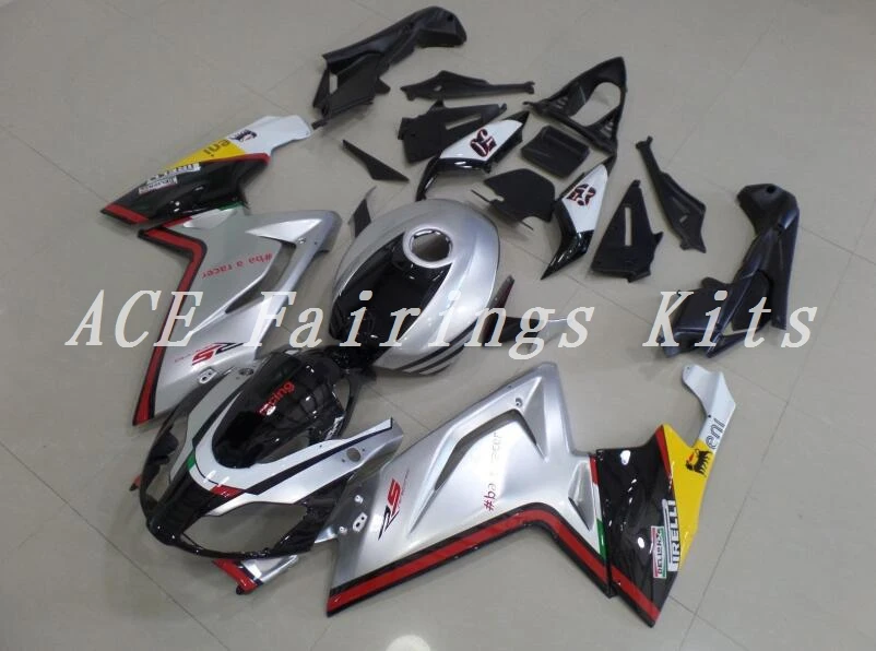 Набор впрыскивателей велосипед обтекатель комплект подходит для Aprilia RS125 06 07 08 09 10 11 RS4 РСВ 125 2006-2011 Обтекатели серебристо-черного цвета