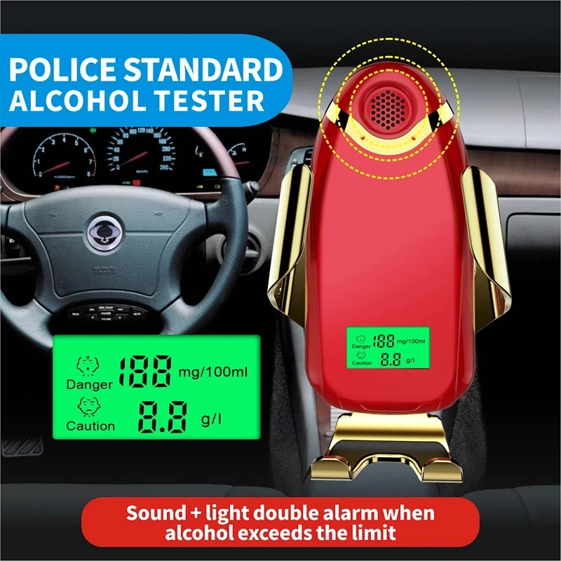 3 In 1 Noncontact Alcohol Breath Tester With Digital Display Screen