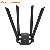 Comfast-adaptador wi-fi de 1300mbps, dual band 2.4 + 5.8ghz, placa de rede, micro usb 3.0, receptor sem fio com 4 antenas