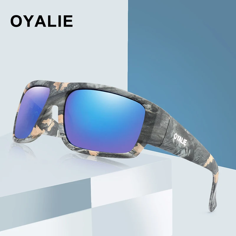 OYALIE, камуфляжные брендовые Дизайнерские мужские очки, поляризационные камуфляжные большие солнцезащитные очки, мужские ретро очки для мужчин и женщин, солнцезащитные очки с подарочной коробкой