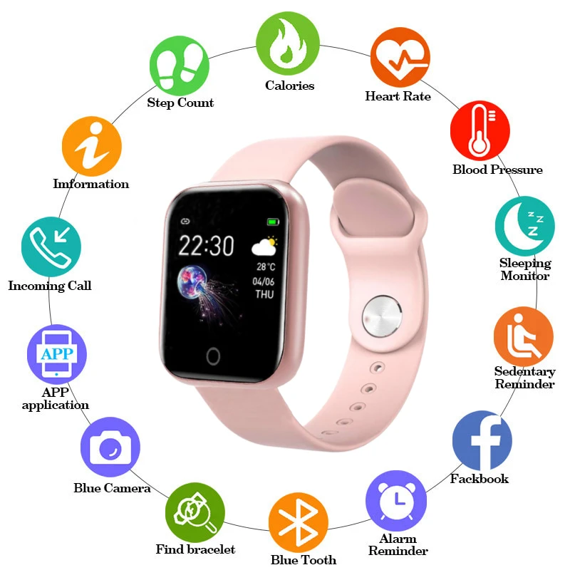 

I5 Smart Watch Heart Rate Blood Pressure Fitness Tracker Bracelet Sport Watch Pedometer Music Control Multiple Dials Smartwatch