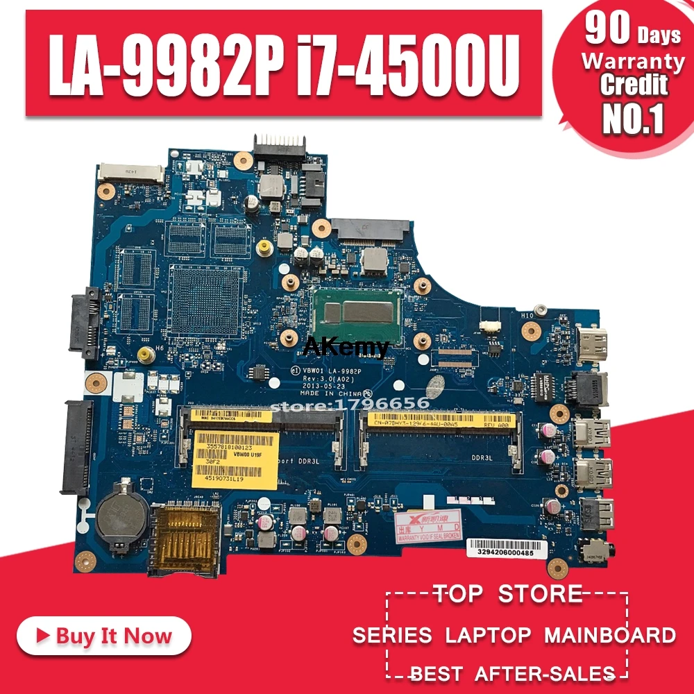 LA-9982P Laptop Moederbord Voor Dell Inspiron 15R 5537 3537 Originele Moederbord I7-4500U LA-9982P Laptop Moederbord Voor Dell Inspiron 15R 5537 3537 Originele Moederbord I7-4500U