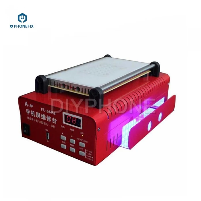 

PHONEFIX Mobile Built-in Pump Vacuum Metal Body Glass Vacuum LCD Screen Separator with UV Lamp for Mobile Phone Repair Tool