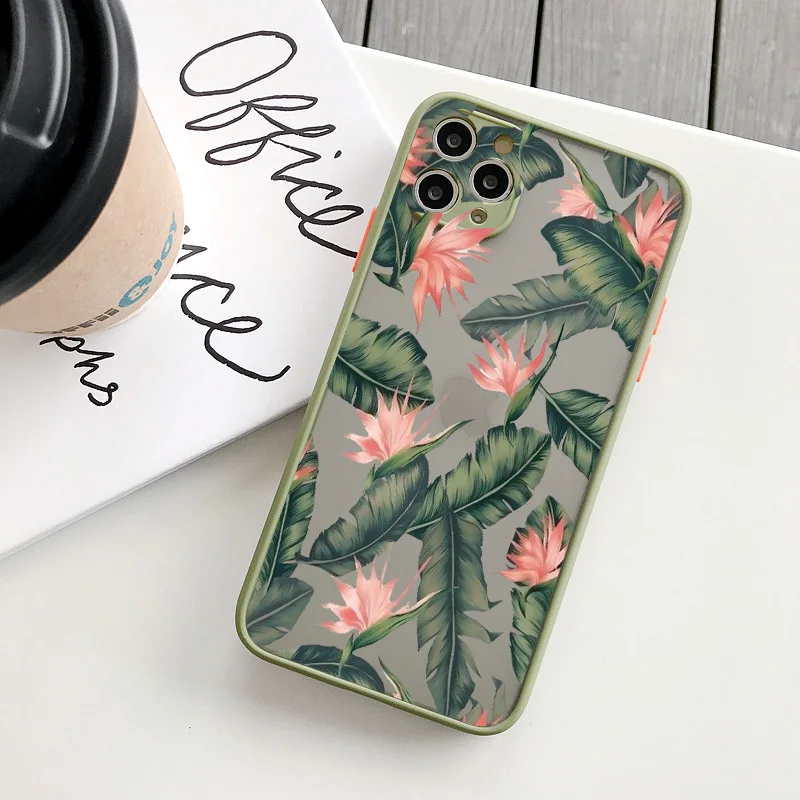 Tropical Palm Leaves Shockproof Phone Case - Stylish Protective Back Cover