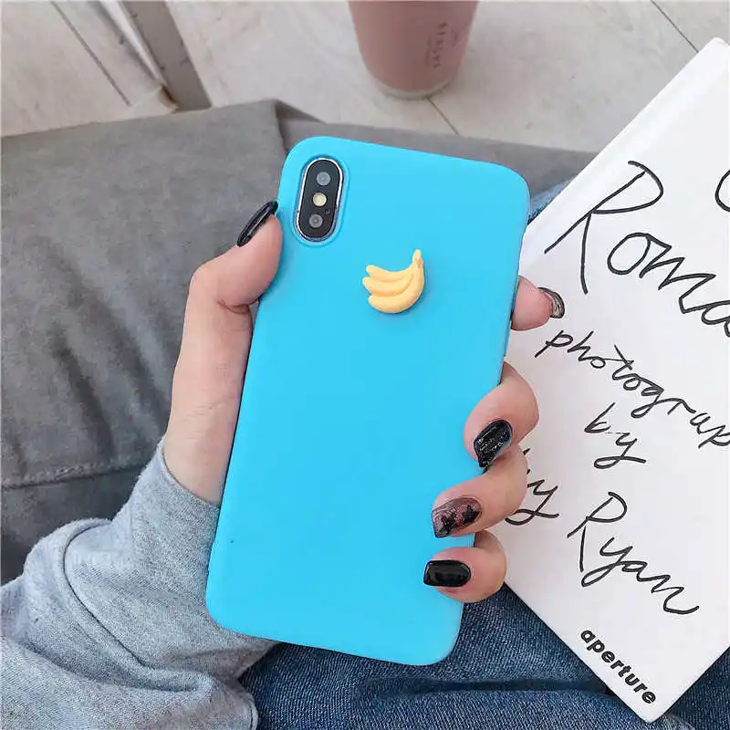 Милый матовый 3D чехол с фруктами для xiaomi redmi mi note 7 9t k20 7a 6a 6 note 5 5a 4 4x pro plus prime banana персиковый виноградный мягкий чехол - Цвет: blue banana