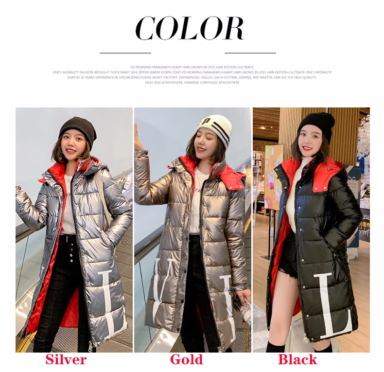 Зимняя куртка для женщин casaco feminino Мода Глянцевая письмо парка Print плотное теплое пальто из хлопка с эффектом потертости, ботинки для снега, одежда, пальто