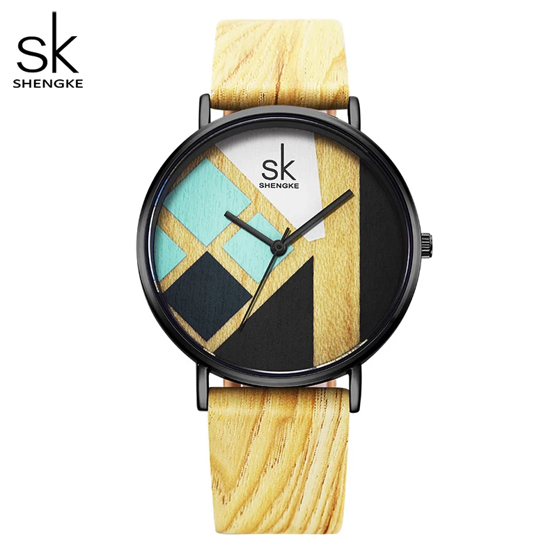 Koop Shengke Vrouwen Horloge Hout Band Horloges Lederen Band Vrouwelijke Klok Lady Quartz Horloge Relogio Feminino Drop Shipping 2018