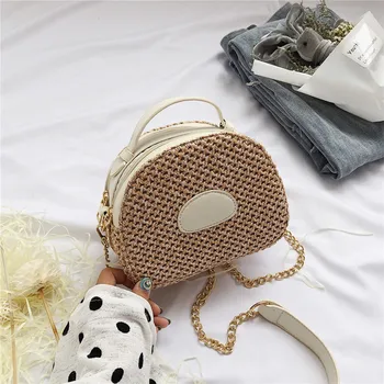 

2020 Summer Woven Bag Straw Shoulder Bag Small Beach HandBags Women Summer Hollow Handmade Messenger Crossbody Bags Sac A Main
