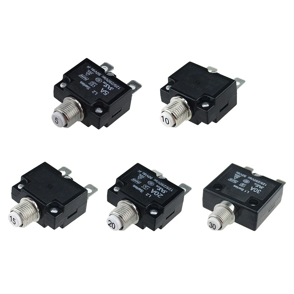 5A/10A/15A/20A/30AMP тепловой воздушный переключатель Панель Крепление кнопочный Литой чехол Электрическая защита сбрасываемый автоматический выключатель