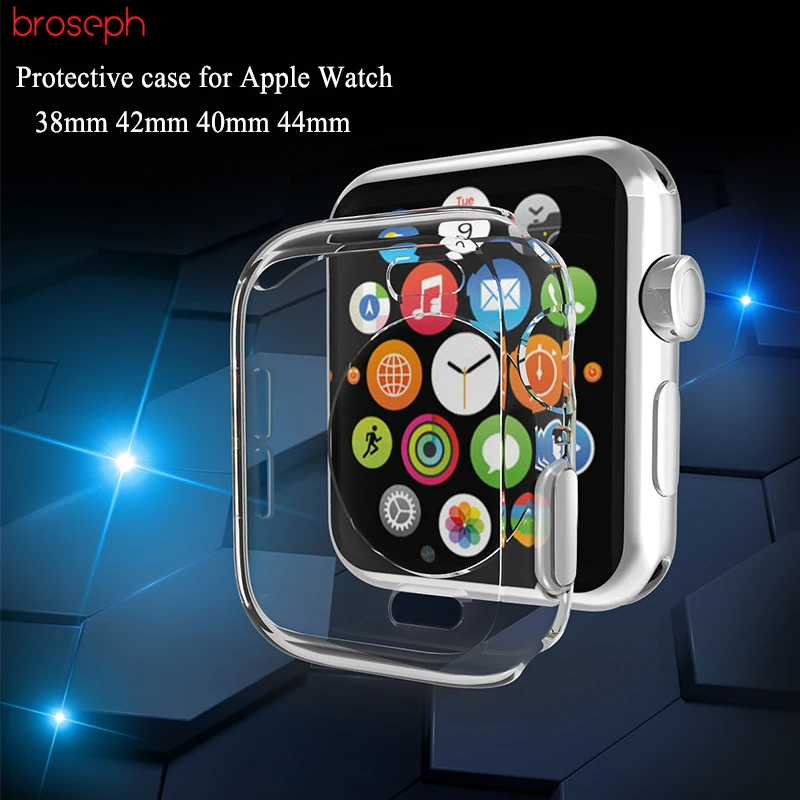 

Watch Protector Case for Apple Watch 4 40mm 44mm Soft TPU Screen Protective Shell Case Cover for iwatch Series 3 2 1 38mm 42mm