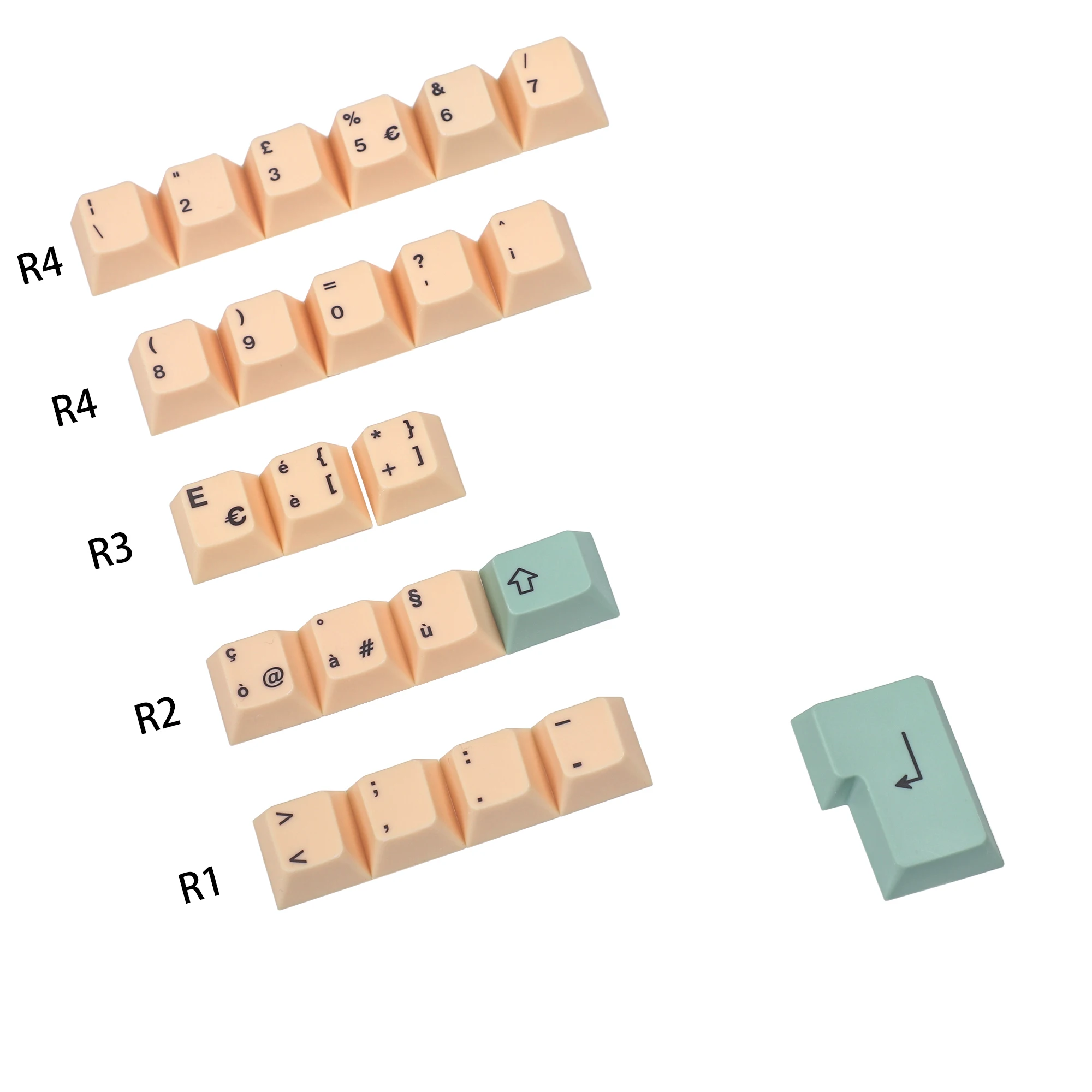 hami melon pbt keycaps alemão espanha reino unido francês iso para mx switches teclado filco