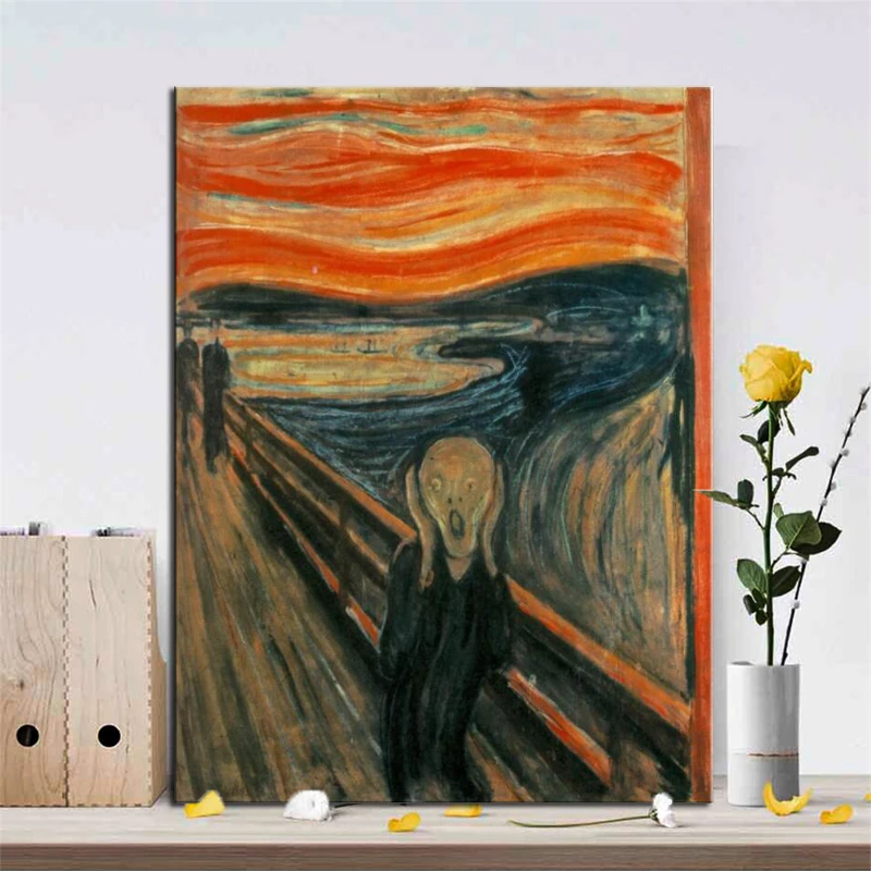 Edvard Munch крик абстрактная картина маслом на холсте Печать постер настенное