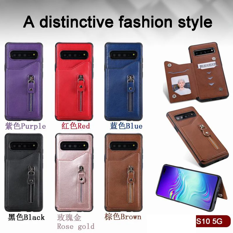 Чехол-кошелек в стиле ретро на молнии для Samsung Galaxy S8 S9 S10 5G Plus S10E A50 Note 10 10+ Note 8 9, Чехол-держатель для карт, чехол для телефона