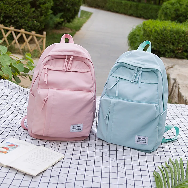 

Large Leisure Backpack for Girls Teenage Pink Bag Pack Women College Student Nylon Waterproof Backpack School Bags Teen Big 2019