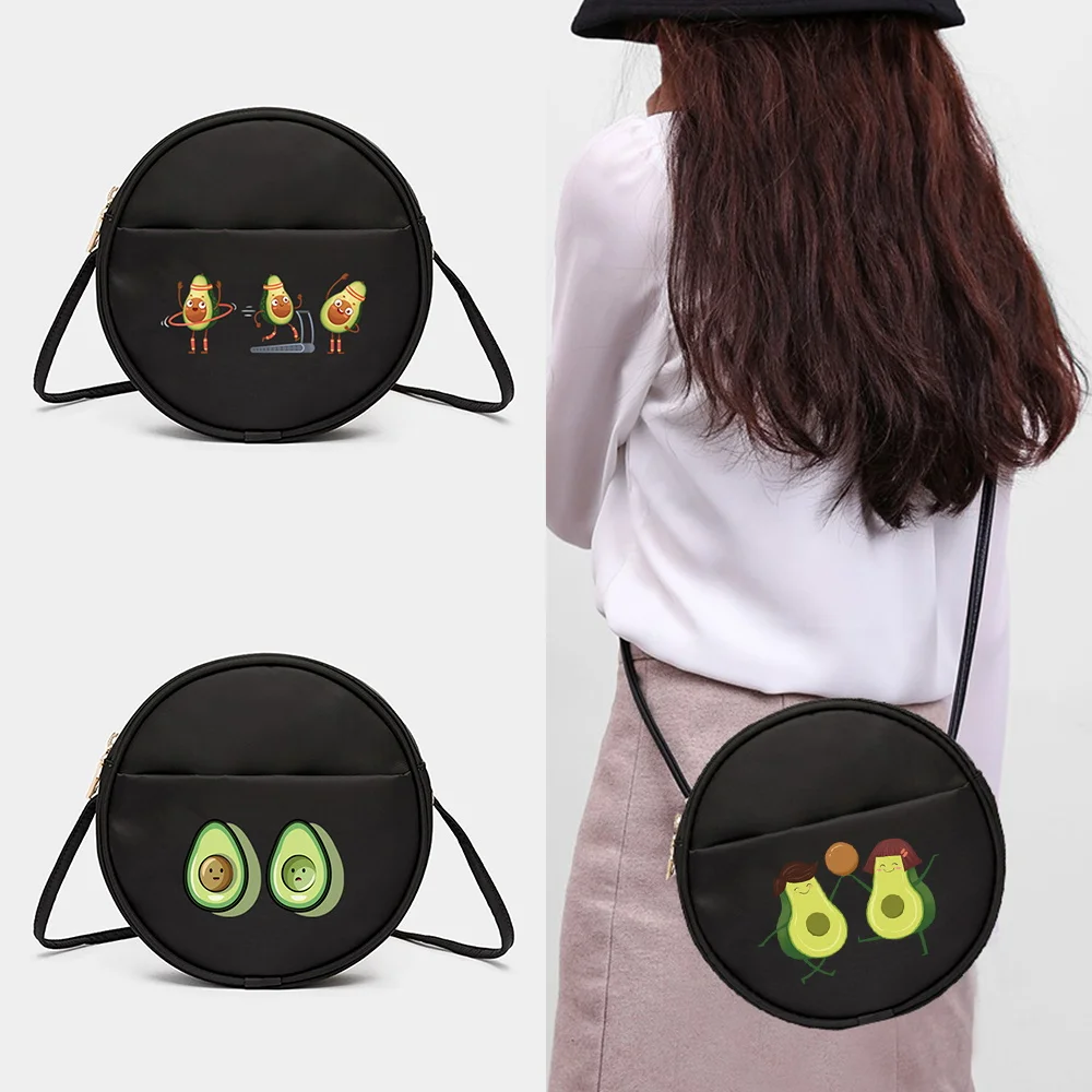 

New Womens' Round Messenger Casual Crossbody Shoulder Bag Avocado Mini Phone Purse Bags Shopping Handbag Female Messenger Bag