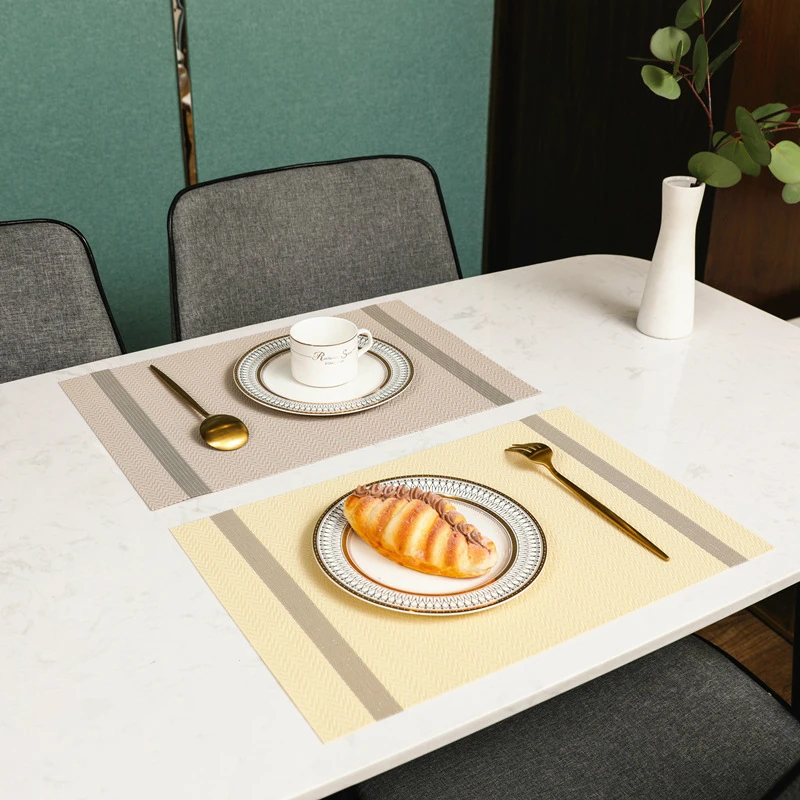 

Placemats for Table Environmental Protection PVC Teslin Placemat Hotel Restaurant Heat Insulation Non-slip Plate Mat Coaster