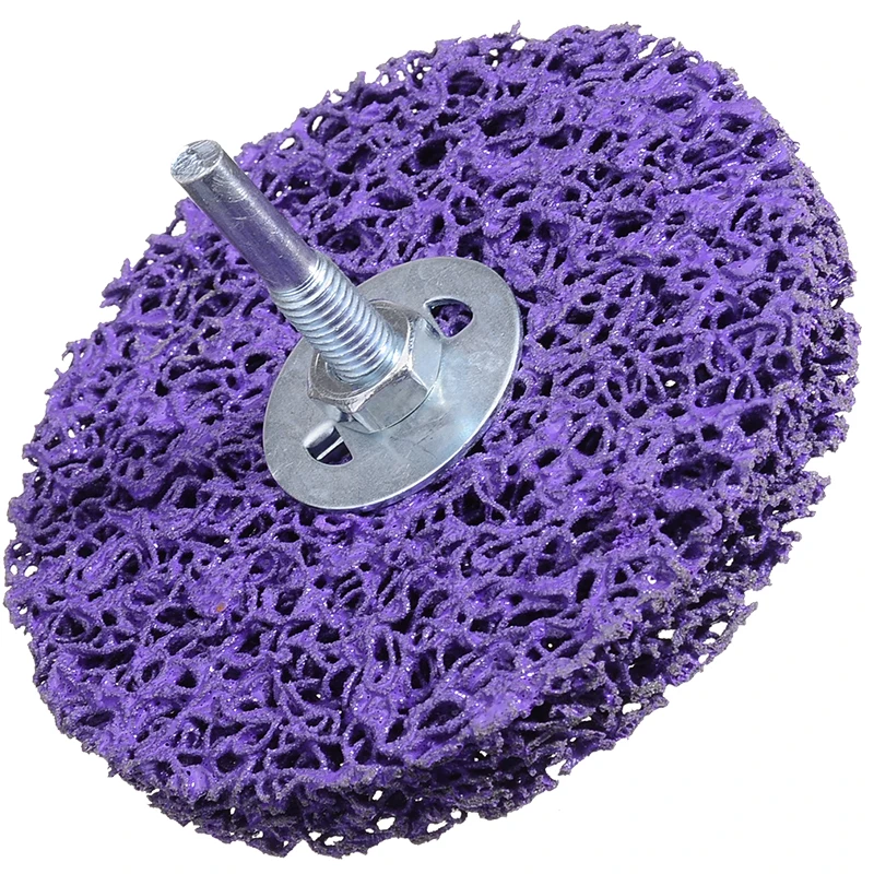 New 100mm Purple Cleaning Disc Polishing Wheel + Mandrel CBS Disc Drill 6,000RPM