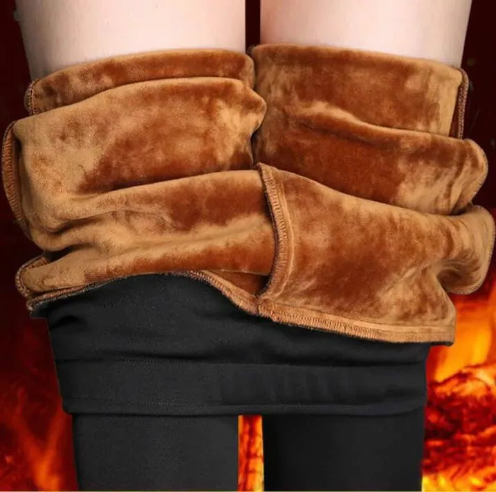 black-velvet Зимние теплые бархатные узкие брюки для женщин, плотные брюки с высокой талией, эластичные, для среднего возраста, для мамы, Стрейчевые прямые брюки для женщин - Цвет: black-velvet
