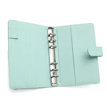 3 цвета, яркие цвета, А6, кожаный свободный блокнот со съемными листами, еженедельные ежемесячные наклейки для дневника, блокнот, записная книжка, кольцо, Органайзер
