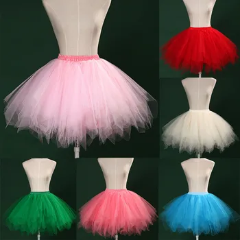 

Summer Women Mesh Tulle Ballet Dancewear Princess Elastic Skirt Fashion Female High Waist Short Tutu Pettiskirt Dancing Skirt#g3