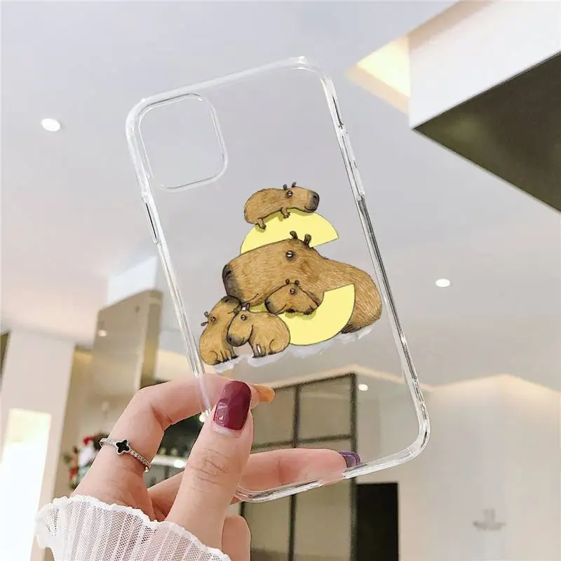 Funda IPhone Capibara Transparente - Compatible IPhone 16 Plus, Silicona Suave, Diseño Cartoon