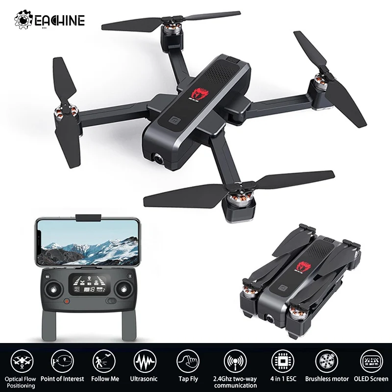  Eachine EX3 GPS 5G WiFi FPV 2K Camera Optical Flow OLED Switchable Remote Brushless Foldable RC Dro