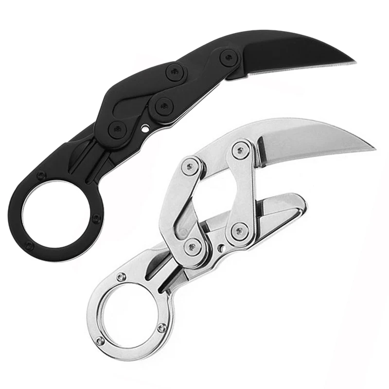 

2 Pcs 4Cr13 All Steel Outdoor Survival Multi-Function Mechanical Folding Knife High Hardness Steel Claw Camping Portable Rope Cu