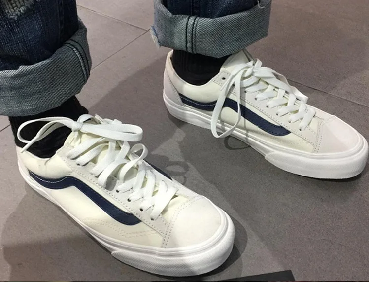 Аутентичные VANS Old Skool Скейтборд Спортивная обувь для мужчин и женщин классический ретро низкий холст унисекс кроссовки белый зеленый VNOA3MVLQC5