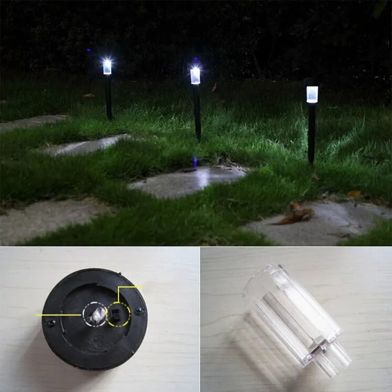 10pcs Landscape Lamp 40MA Pure White LED Light Lamp Solar Power Outdoor Lighting Spot Auto Lawn Path 2V Yard Garden