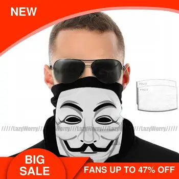 

Anonymous Mouth Face Mask Guy Fawkes Facial Mask Polyester for Adult Funny with 2 Filters Mask