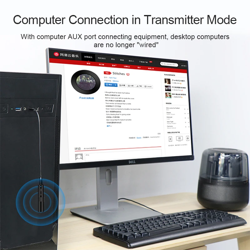Hagibis Bluetooth 5.0 Transmitter Receiver 2-in-1 3.5mm Jack Audio Aptx Wireless Adapter AUX for TV Headphones PC Car Nintendo