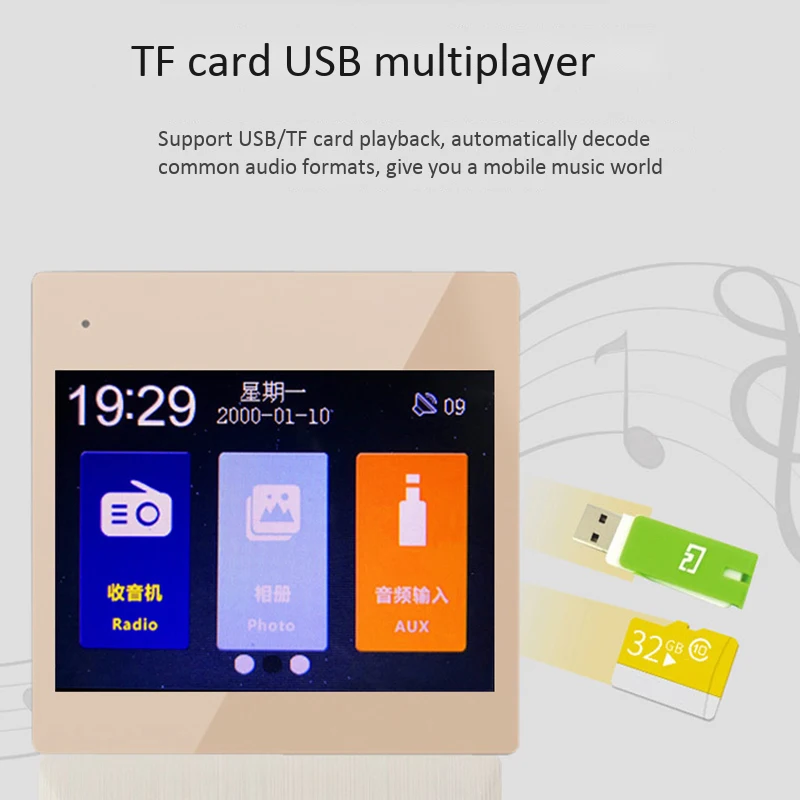 3,5 дюймов wifi аудио цифровая стереосистема, нажатие на экран в стене Android система, домашний аудио музыкальный плейер с интерфейсом usb, HDMI
