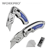 Складной нож WORKPRO, 2 шт., универсальные ножи, Быстросменные лезвия, ножи из нержавеющей стали с 10 лезвиями