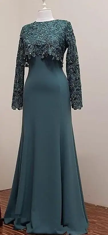 same as picture Плюс мать невесты платья с кружевным жакетом farsali Русалка с длинным рукавом Кристаллы Вечерние Выпускные платья для свадеб - Цвет: same as picture