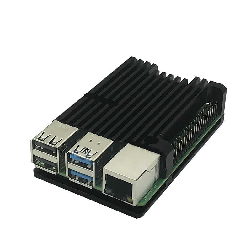 Raspberry Pi 4 Computer Model B Armor Aluminum Alloy Case/ Passive Cooling Shell Metal Enclosure Heat Dissipation for Pi 4B Only