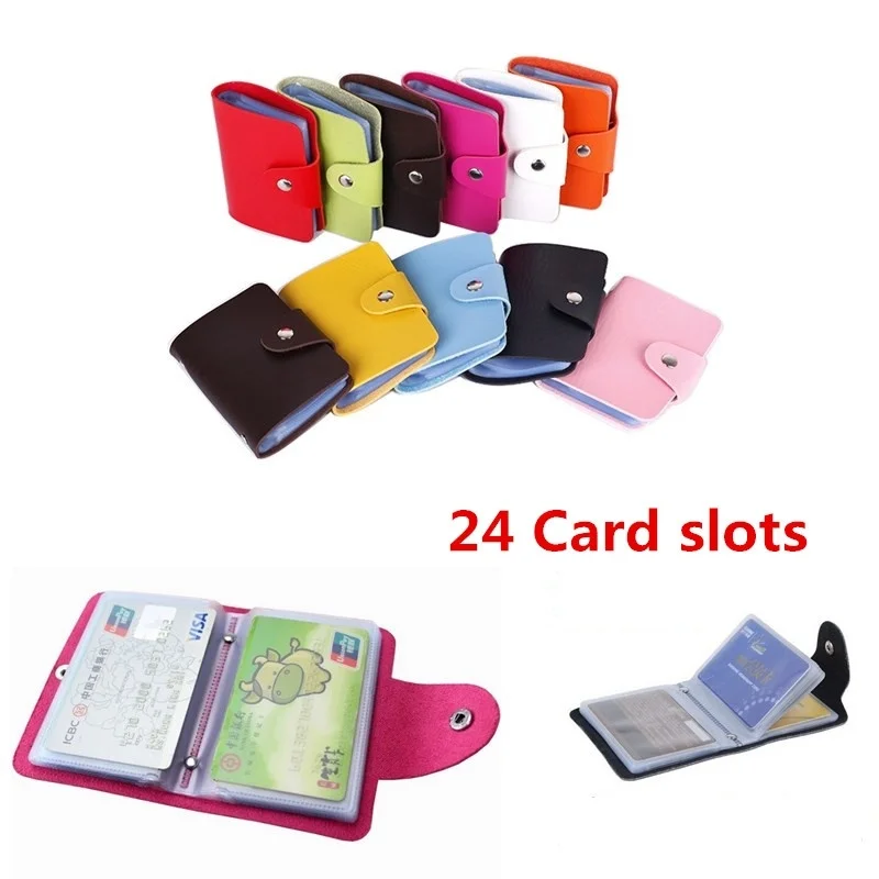 Leather Cards Holder Wallet Case Leather for Credit and ID Business 24 Cards Leather Cards Holder Wallet Case Leather for Credit and ID Business 24 Cards