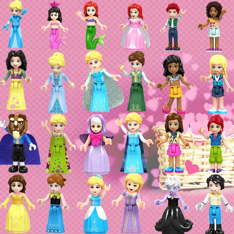 Legoing Princess Sets Toy Hobbies Anna Maleficent Ursula Elsa Cinderella Compatible Friends Model Bocks Legoings Children