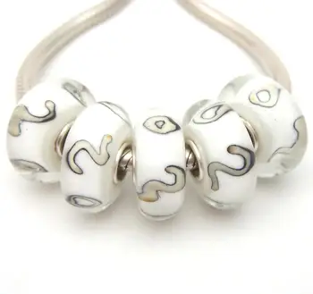 

JGWG2271 5X 100% Authenticity S925 Sterling Silver Beads Murano Glass beads Fit European Charms Bracelet diy jewelry Lampwork