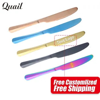 

Quail 10pcs a Lot Free Engraved on Dinner Knives as Gifts Tableware Dining Knife Beef Steak Cutter Dinnerware Meat Steak Knife
