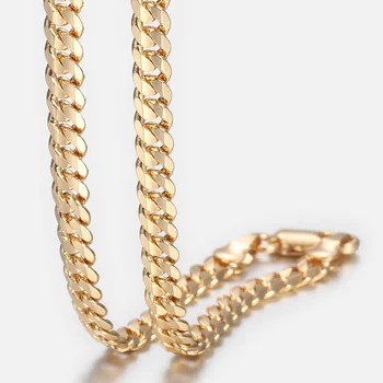 

Davieslee 4.5mm Women Mens Chain Cut Cuban Curb Link Necklace Gold Filled Male Jewelry Accessories Wholesale Dropshipping DGN438