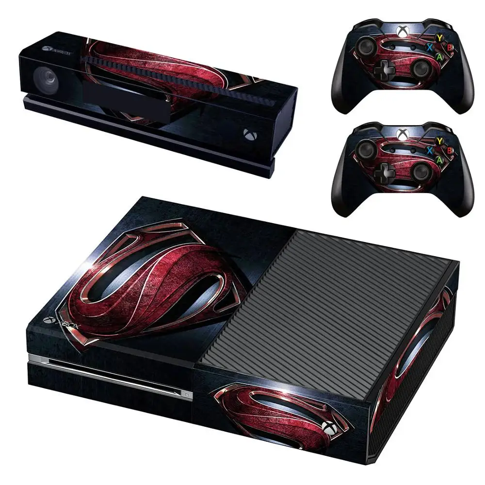 GSTM2909 Наклейка с Суперменом, полное покрытие для консоли Xbox One и Kinect и 2 контроллера для Xbox One, наклейка с кожей - Цвет: GSTM2909