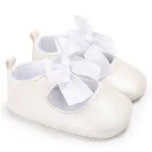 Обувь для маленьких девочек; для новорожденных; для маленьких мальчиков; с мягкой подошвой; дышащие; с бантом; ПВХ; однотонные; для малышей; для первых шагов; вечерние; для маленьких принцесс; для малышей; для кроватки