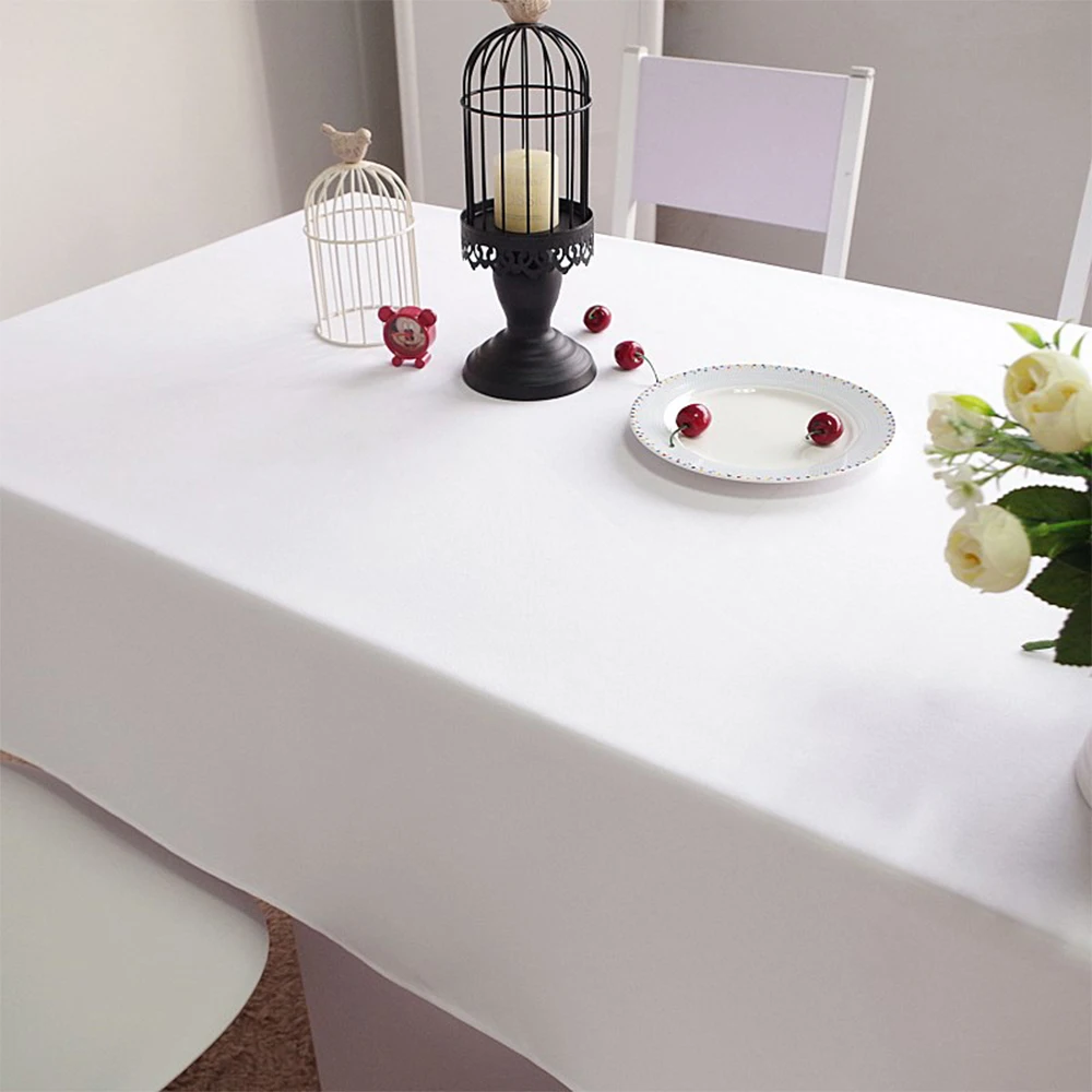 

Party White Waterproof Tablecloth Wedding Banquet Hotel Clothing Direct Sales Oversized Podium Home Decoration Table Cloth