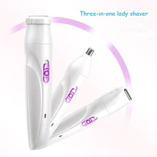 Новинка, три в одном, зарядка через USB, электрическая бритье для женщин, бритье, удаление волос, набор для домашнего удаления волос